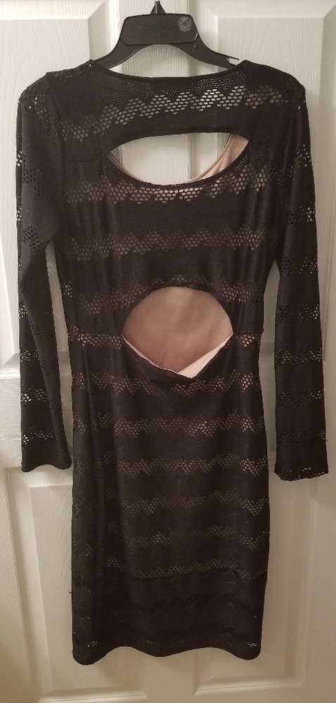 Lace dress with nude underlay